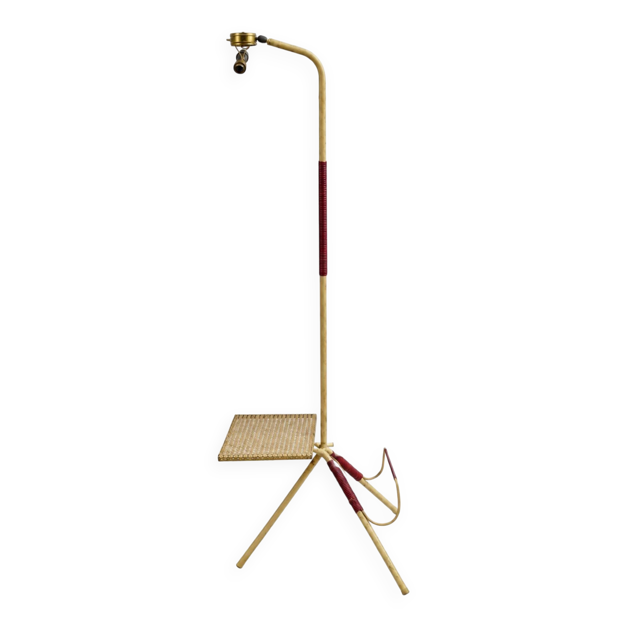 Floor lamp reading lamp diabolo perforated metal 1950s