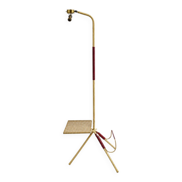 Floor lamp, diabolo reading lamp in perforated sheet metal, 1950s.