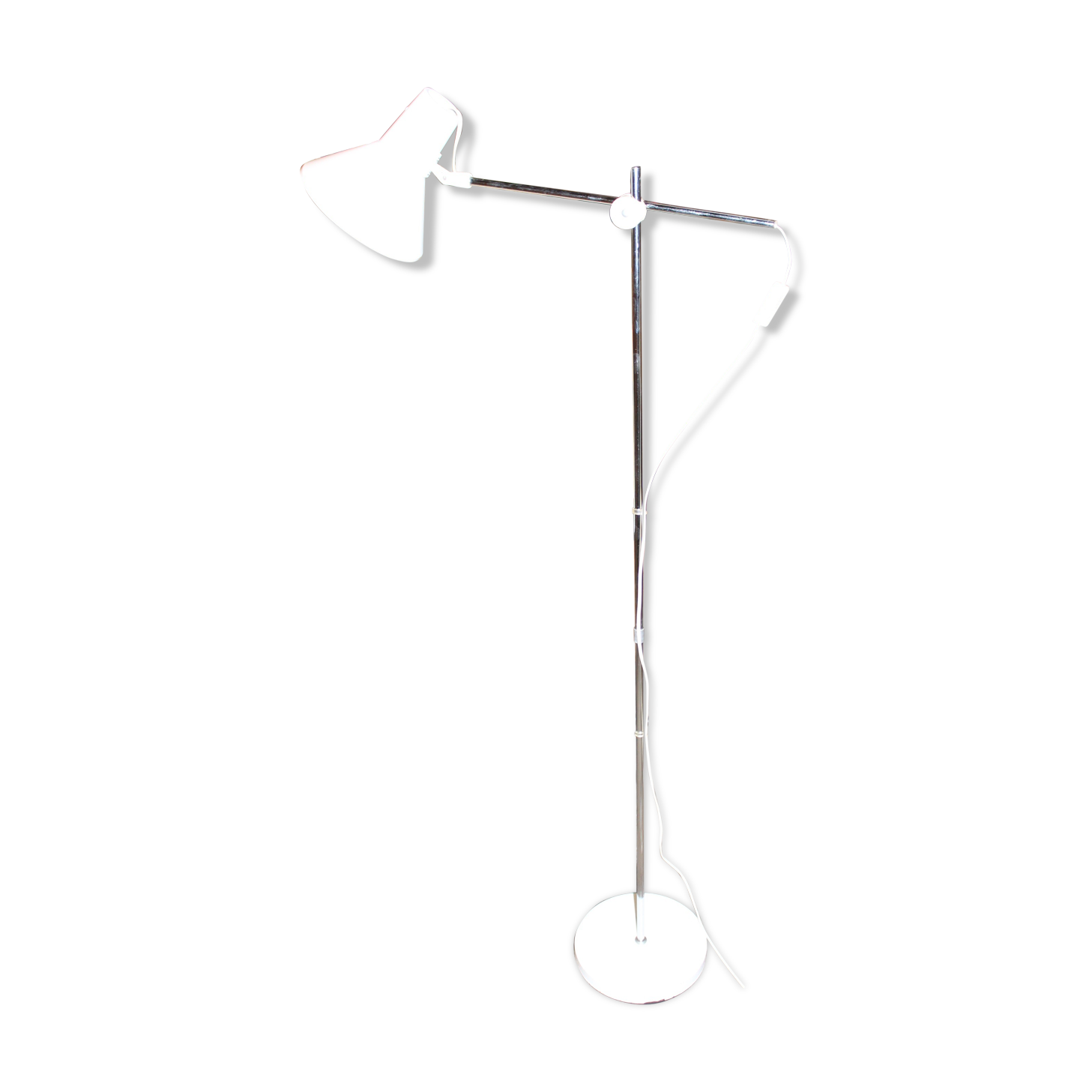 White and chrome floor lamp