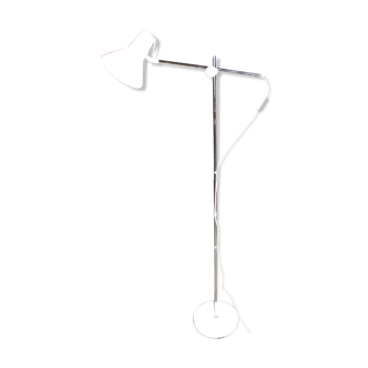 White and chrome floor lamp