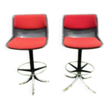 Pair of Osvaldo Borsani Tecno bar stools `1970