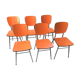 Ensemble de 6 chaises formica orange