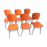 Ensemble de 6 chaises formica orange