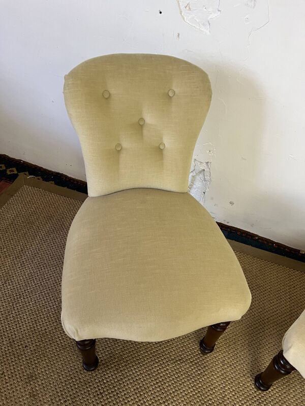 Paire de fauteuils crapauds sans accoudoirs