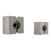 Pair of vintage wall sconces, brushed metal, France, 1970.