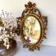 Miroir vintage doré, 29x19 cm