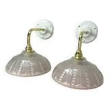 Pair of Art Deco glass gold wall sconces