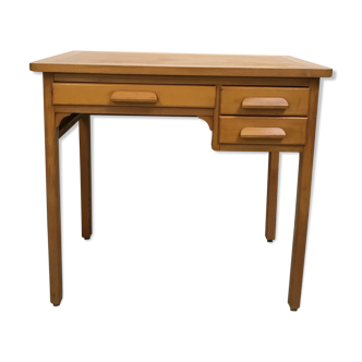 Small vintage desk in blond wood