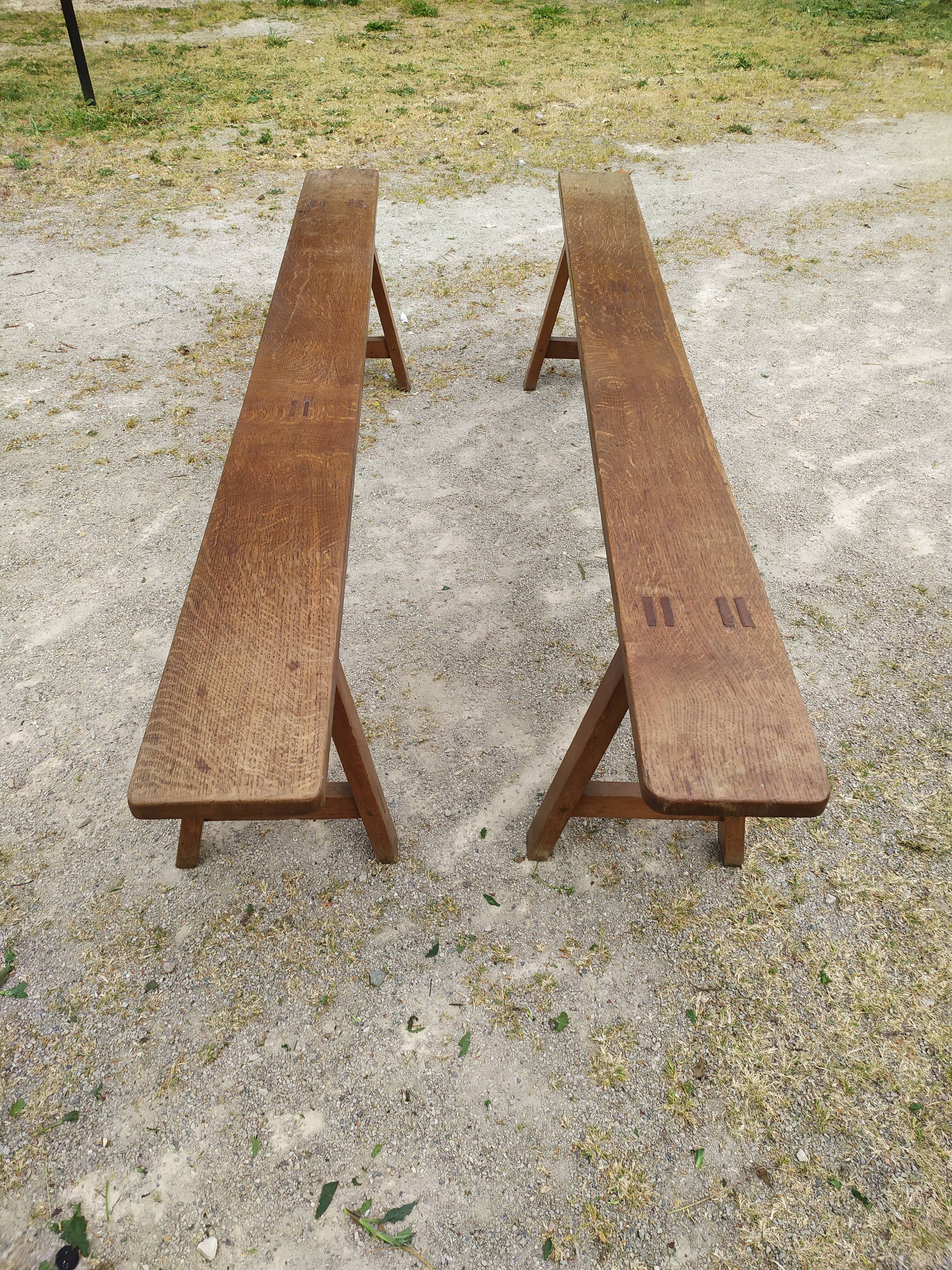Paire de bancs de ferme 200 cm