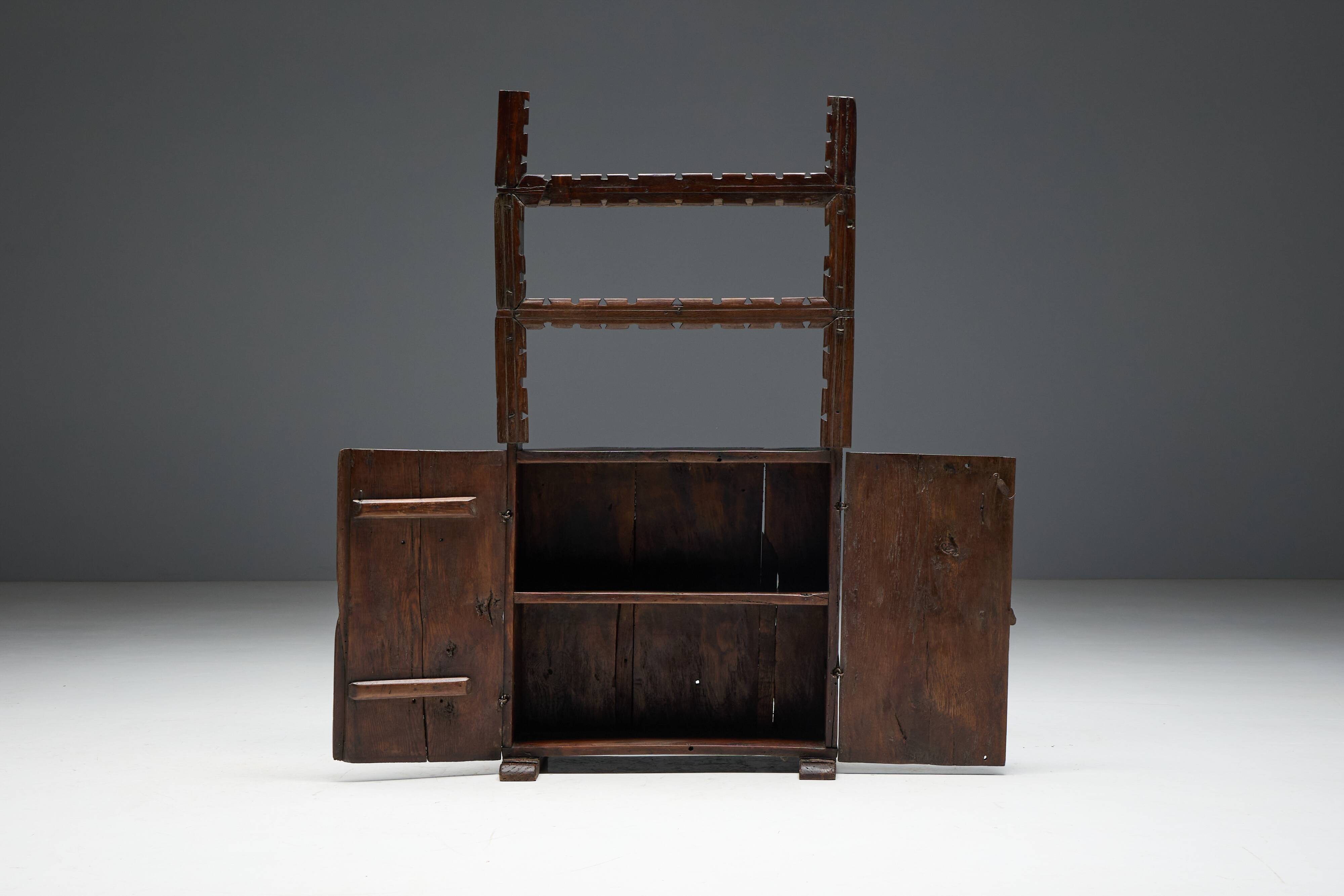 Antique Art Populaire Cabinet, France, 19th Century