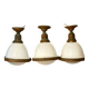 Bauhaus Art Deco Suspension Set in Opaline Glass and Brass 1930