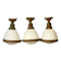 Bauhaus Art Deco Suspension Set in Opaline Glass and Brass 1930