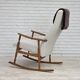 1970s, Scandinavian design, high-backed rocking chair, reupholstered.
