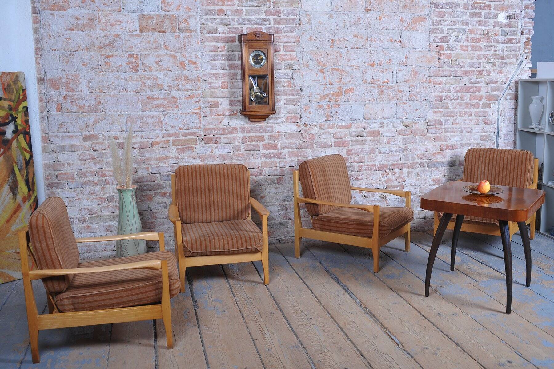 Mid-Century Armchairs attributed to Jitona Soběslav, Czech, 1960s, Set of 4