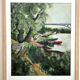 Summer on the Marne, oil on cardboard, M. Tassart 1964