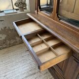 Old XL Napoleonic oak glass bookcase, 19th century