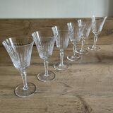 Set of six Bayel crystal stemmed glasses