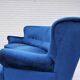 Canapé danois 3 places en velours bleu et hêtre, années 1960