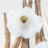 Paire de lampes baladeuses avec globe en opaline