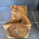 Stool no. 1 in solid raw walnut wood, carved from the mass, 1970.