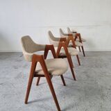 4 teak Compass chairs by Kai Kristiansen for SVA Møbler, 1960s