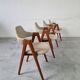 4 teak Compass chairs by Kai Kristiansen for SVA Møbler, 1960s