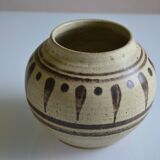 Vase en grès signé céramiste à identifier