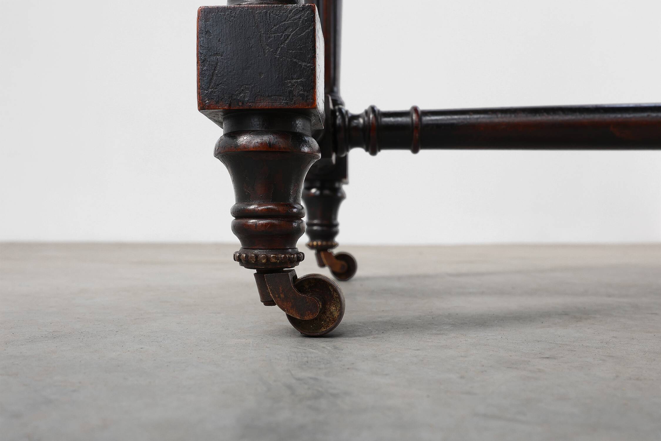 19th Century English side table with geometric wood inlay by John Taylor &