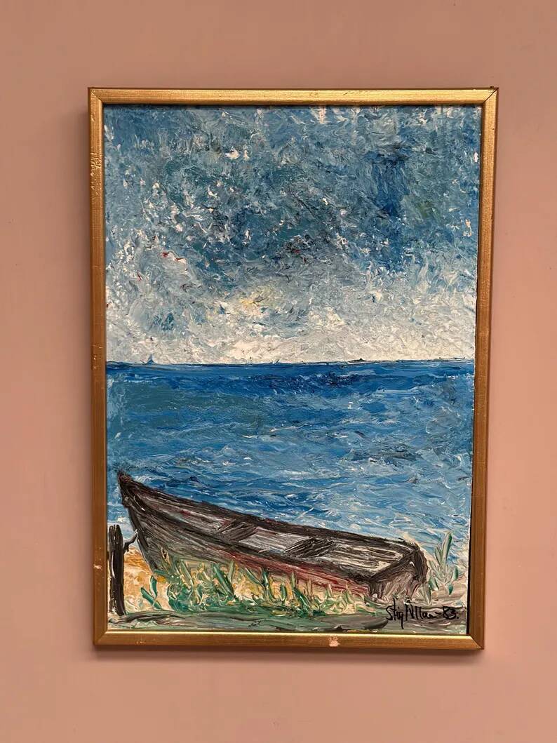 Original Oil on Swedish Panel - "Red Oak at Råå" by Stig Allan - Signed - Dated 1983 - Framed - 53 × 38 cm (20.9" × 15")