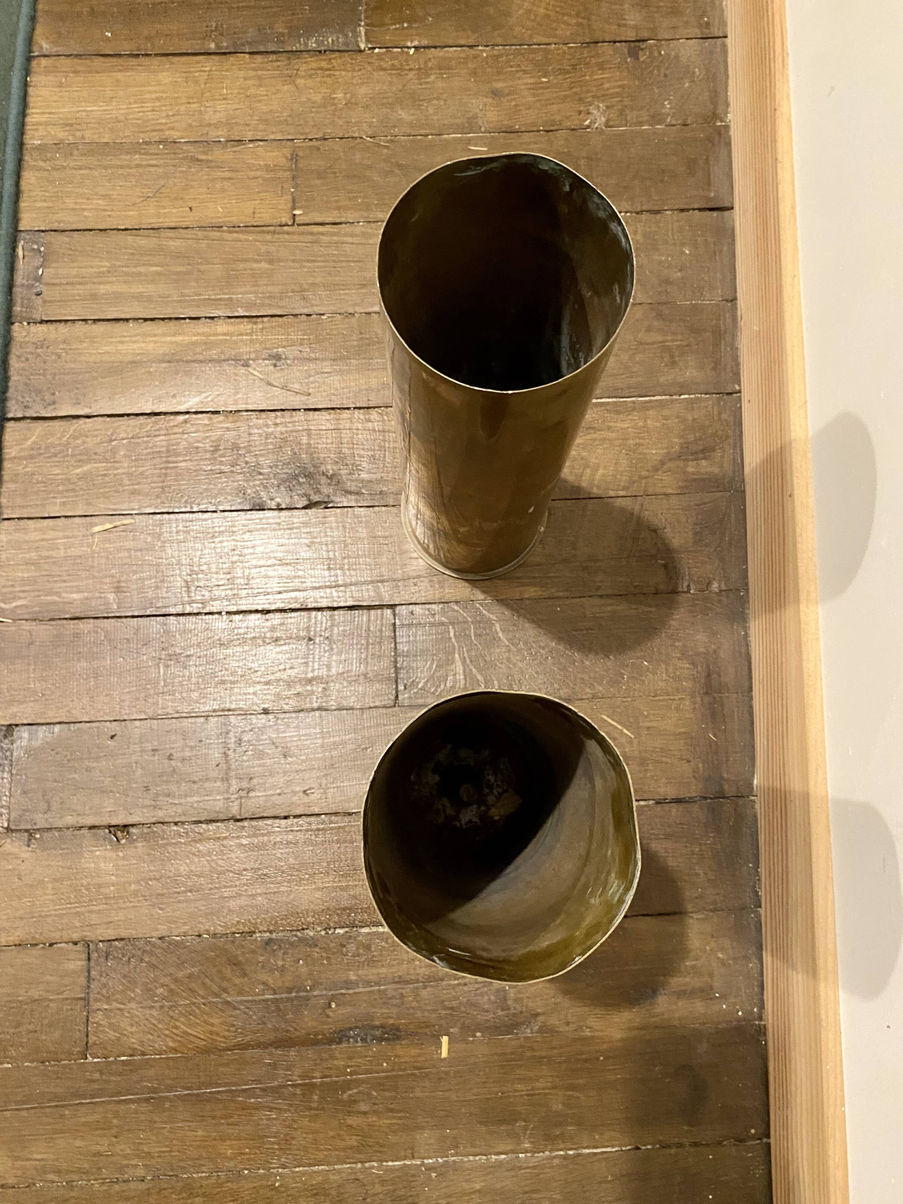 1942 brass shell casings/vase/umbrella stand