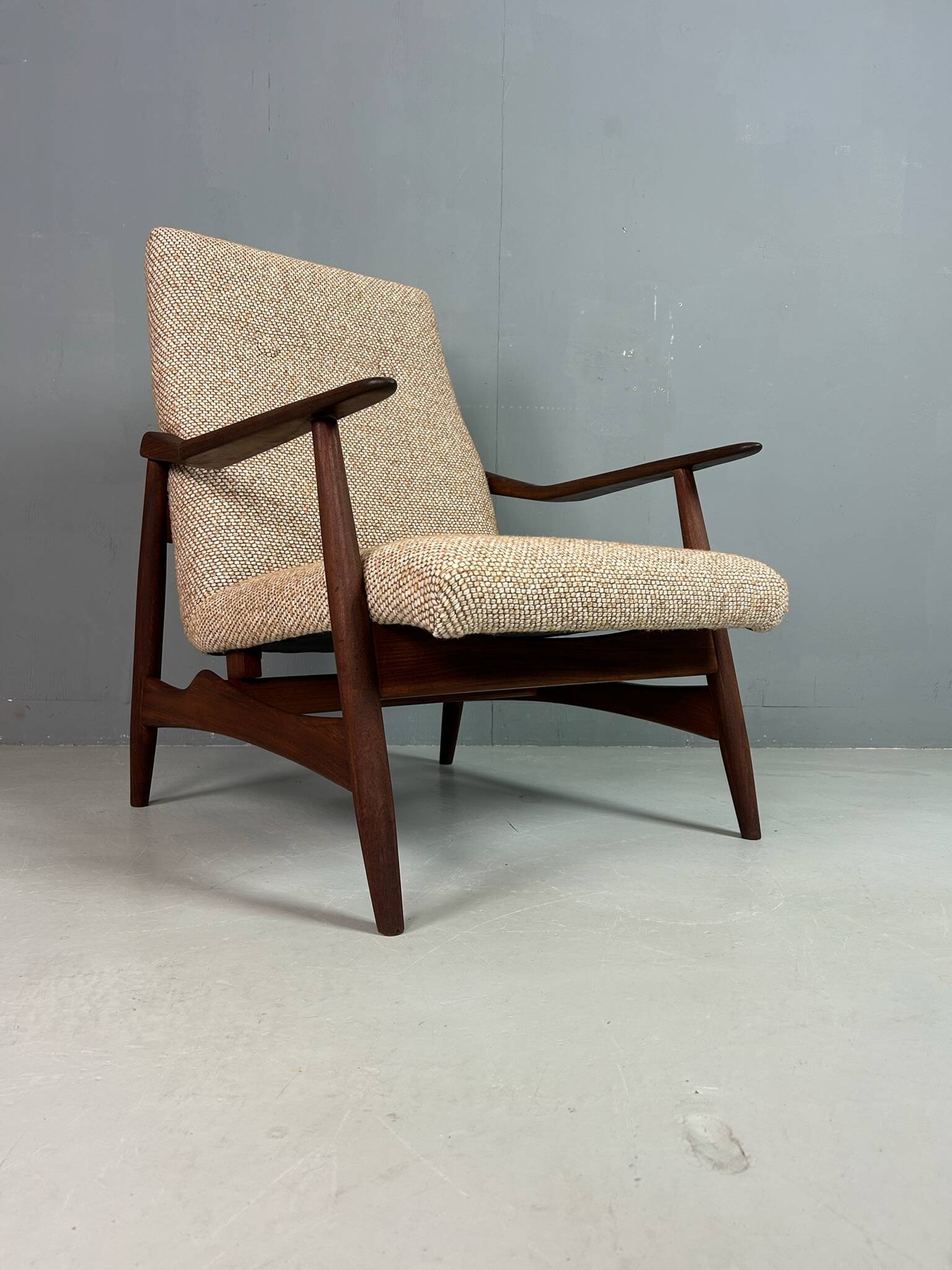 Danish teak armchair newly upholstered, 1960s