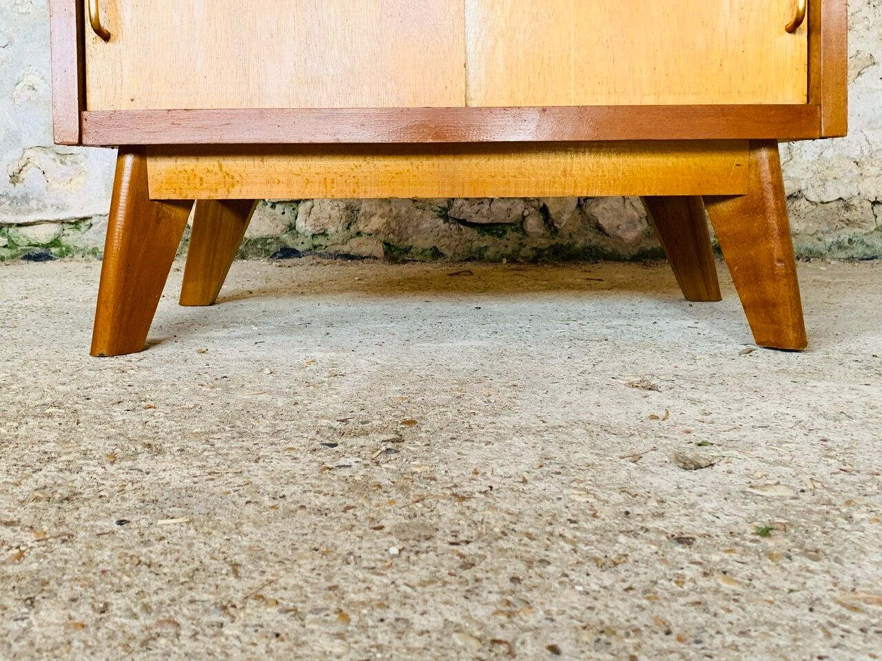 Vintage secretary on feet compass Scandinavian style, circa 50's