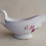 Iron earth sauce boat with floral pattern