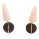 Pair of brass wall sconces and tulips in white glass rosette fixing metal vintage metal