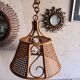 Lustre en rotin et cannage vintage