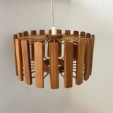 Vintage pine pendant light, Sweden 1970.