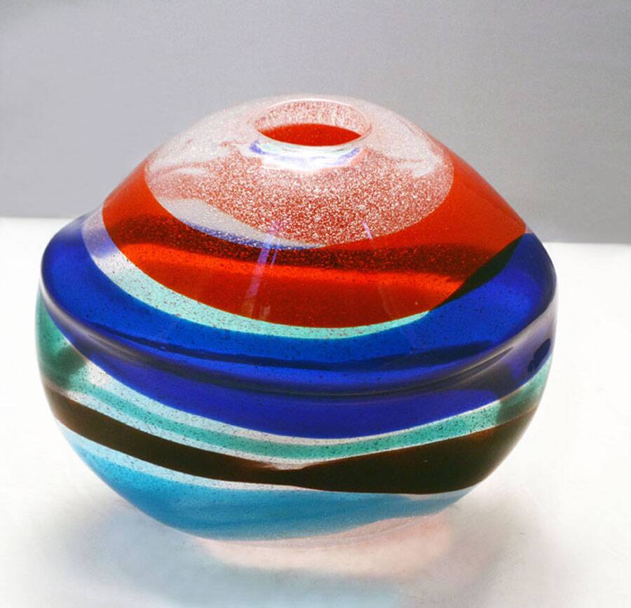 Fulvio Bianconi striped vase by Cenedese Murano, 1960s