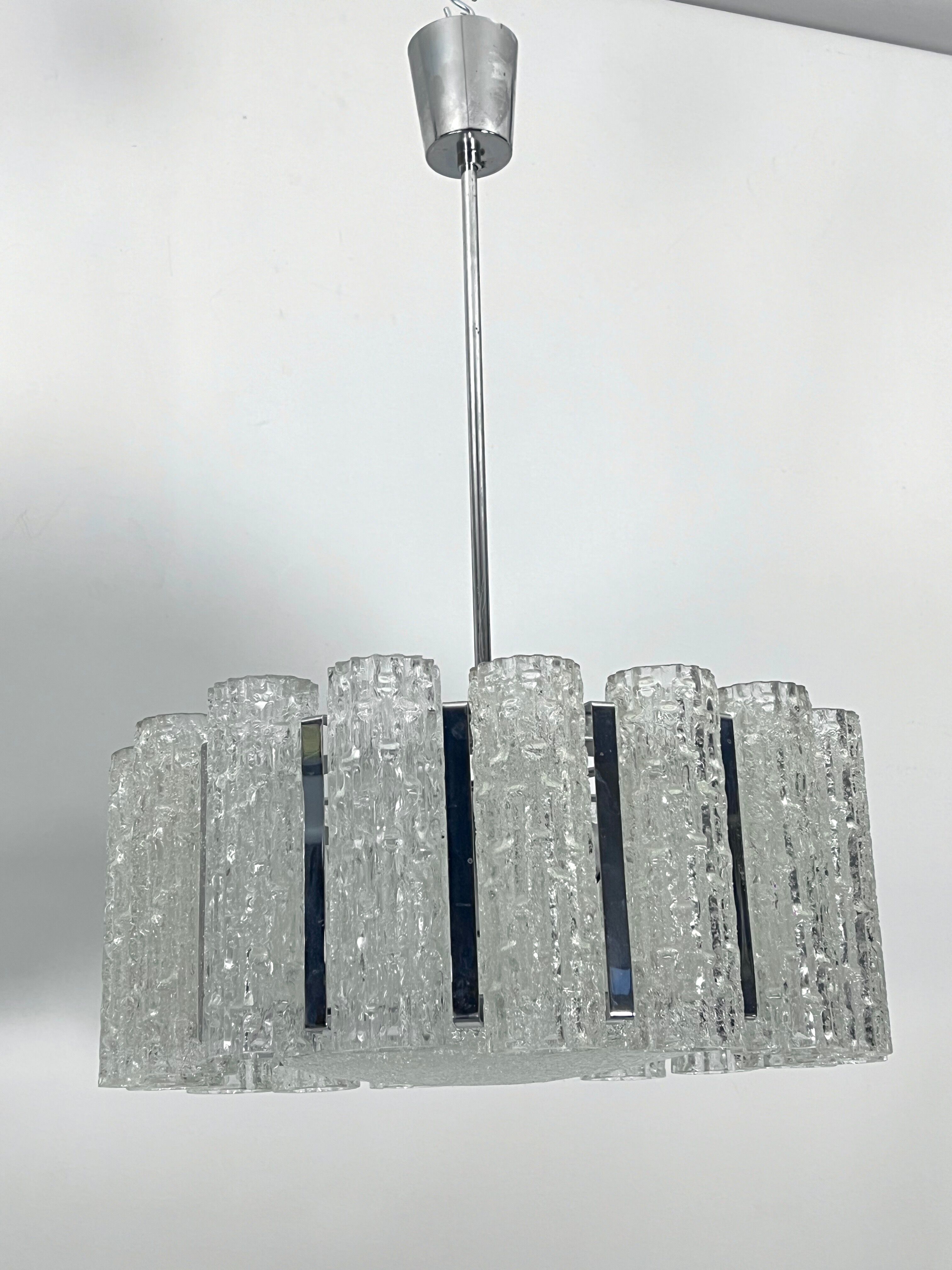 Set of two Mid-Century Murano glass element chandeliers. Italy 1960s