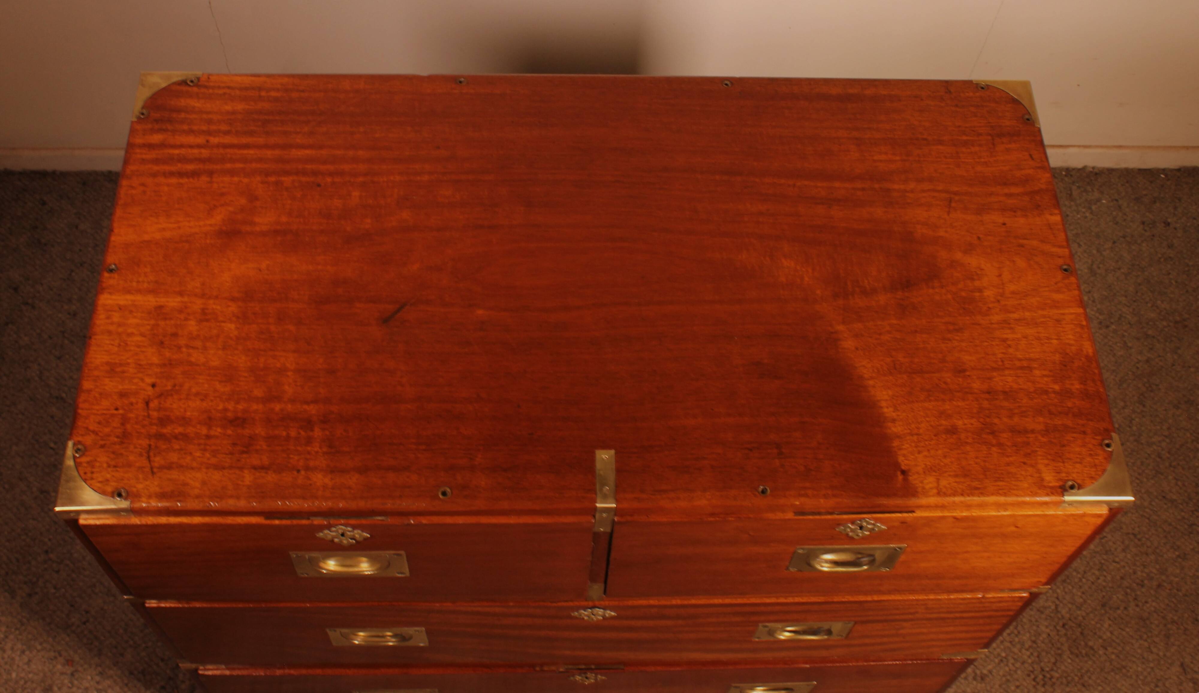 Commode Militaire Ou De Marine En Acajou blond-19° Siècle