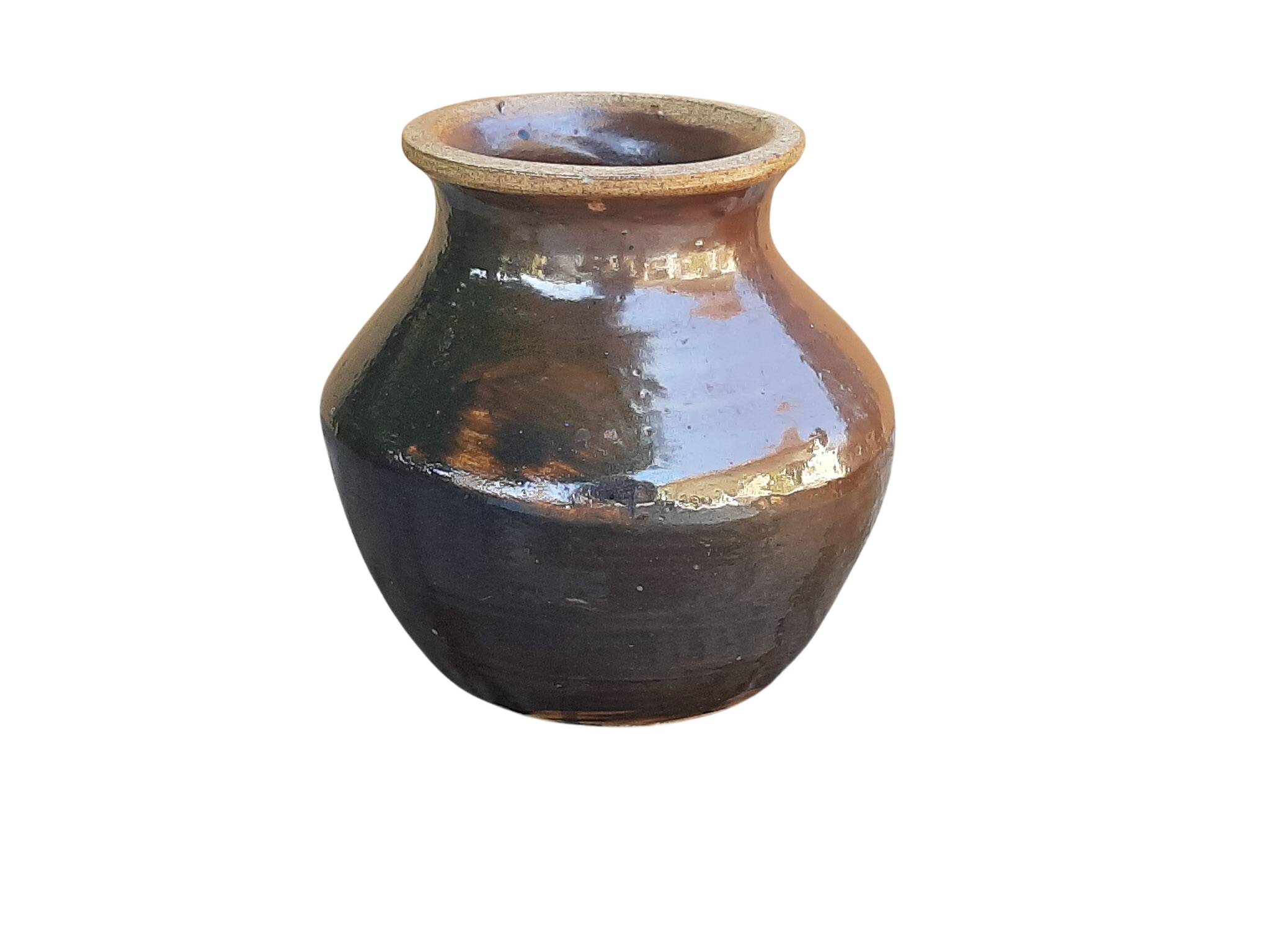 Vintage 1970s glazed stoneware vase