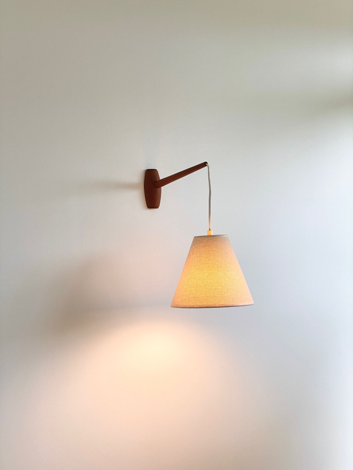Vintage Scandinavian teak wall lamp