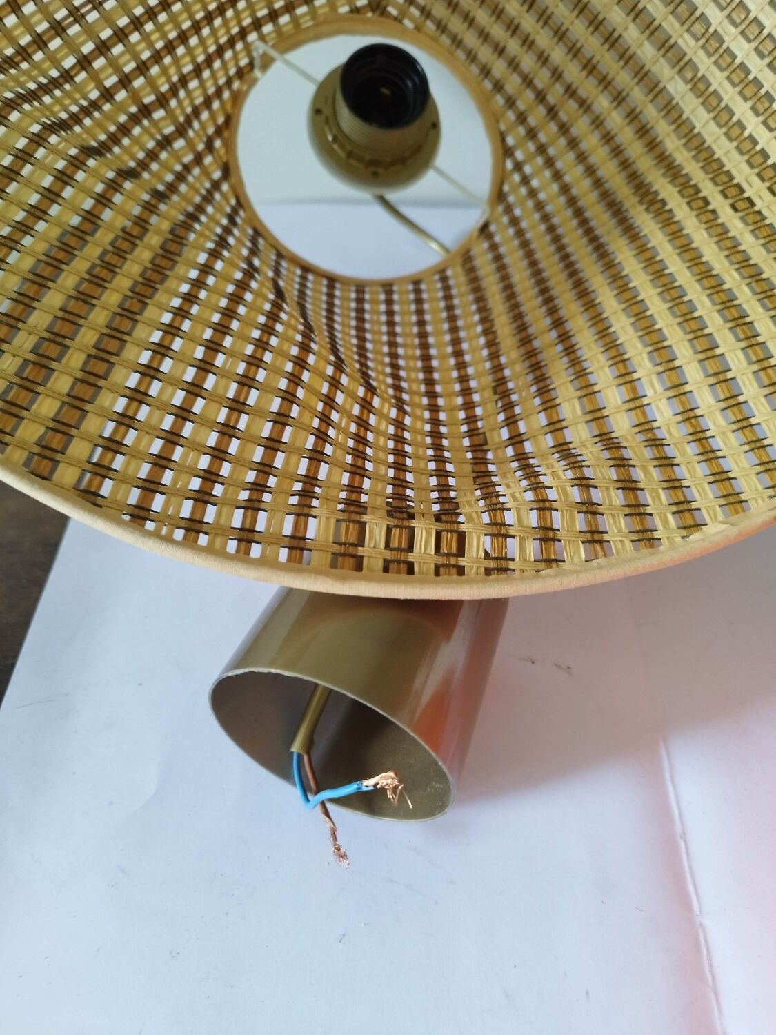 Lampshade suspension braided straw + fixing