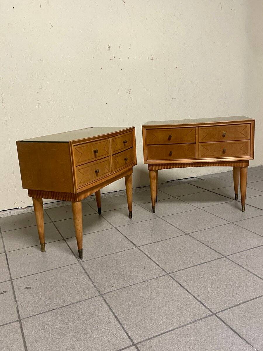 Italian Mid-Century modern bedside tables, 1950s, set of 2