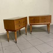 Commodini Mid-Century moderni in stile italiano, anni '50, set di 2