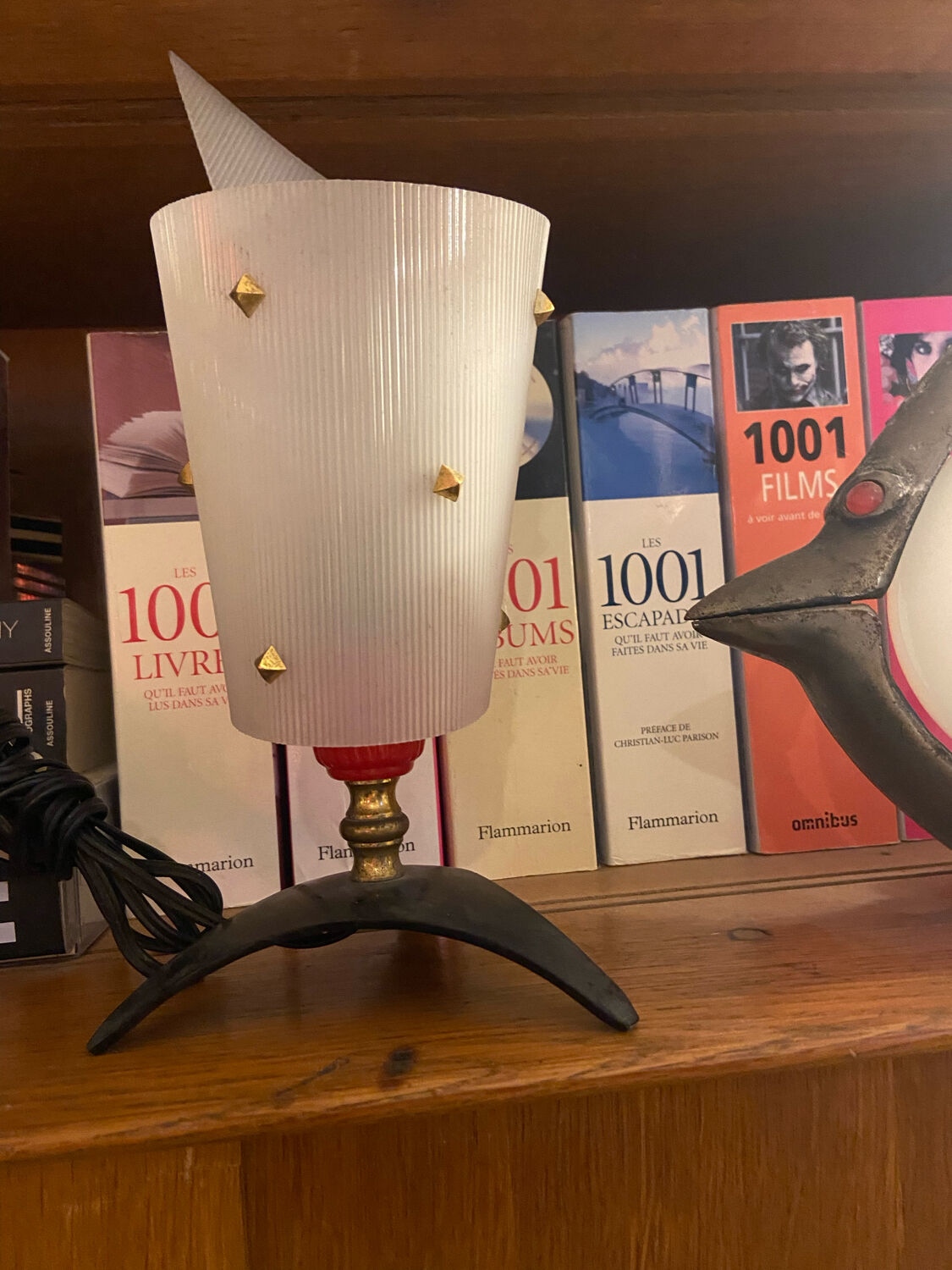 Lamp in bakelite and brass 50s