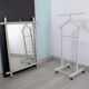 Vintage mirror with a bamboo spirit painted white – Graphic elegance and exoticism