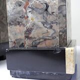 Pair of bookends, Art Deco fireplace decoration in antique marble from the 1920s-1930s.