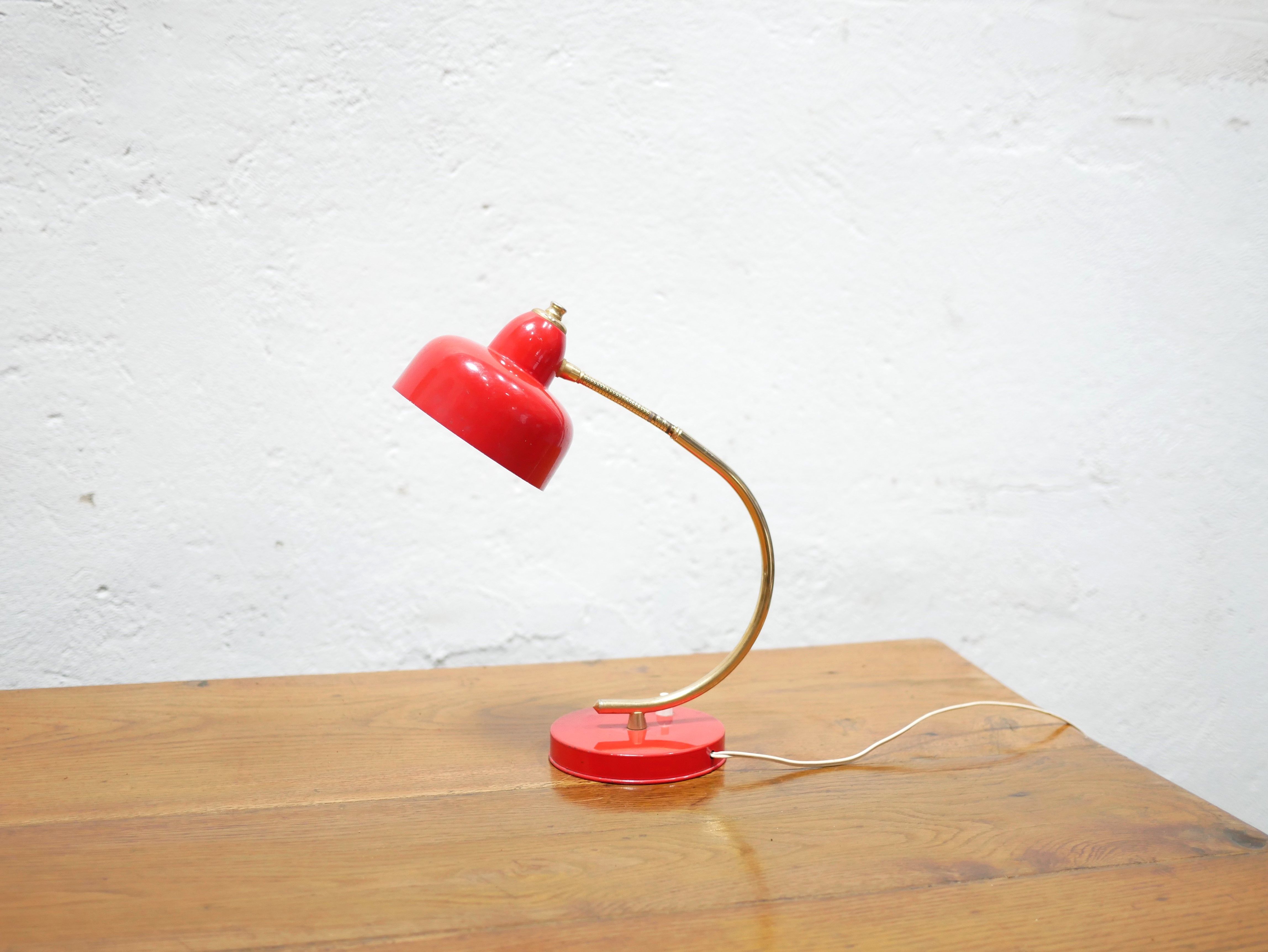 Vintage lamp in metal and brass by Delmas editions