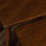 Vintage Oak Nesting Tables (Set of 3) – Rustic Modernist Side Tables, 1970s