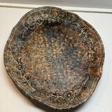 Large brown flowered dish